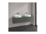 Villeroy und Boch Antao Waschtisch-Unterschrank K28150HL 160x36x50cm, Hahnloch, Waschbeckenplattenfarbe Lack, leaf green matt lacquer