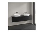 Villeroy und Boch Antao Waschtisch-Unterschrank L39050PD mit Beleuchtung, 2 Auszüge, 1600 x 360 x 500 mm, Front ohne Struktur, Black Matt Lacquer / Black Matt Lacquer