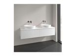 Villeroy und Boch Antao Waschtisch-Unterschrank L39150MT mit Beleuchtung, 2 Auszüge, 1600 x 360 x 500 mm, Front mit Struktur, White Matt Lacquer / White Matt Lacquer