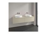 Villeroy und Boch Antao Waschtisch-Unterschrank L39050HJ mit Beleuchtung, 2 Auszüge, 1600 x 360 x 500 mm, Front ohne Struktur, Silk Grey Matt Lacquer / Silk Grey Matt Lacquer