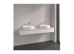 Villeroy und Boch Antao Waschtisch-Unterschrank L17053GF mit Beleuchtung, 2 Auszüge, 1600 x 190 x 500 mm, Front ohne Struktur, Glossy White Lacquer / Botticino
