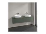 Villeroy und Boch Antao Waschtisch-Unterschrank L39050HL mit Beleuchtung, 2 Auszüge, 1600 x 360 x 500 mm, Front ohne Struktur, Leaf Green Matt Lacquer / Leaf Green Matt Lacquer