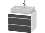 Duravit DuraStyle Waschtisch-Unterschrank DS531604918 70 x 54,8 cm, graphit matt/weiß matt, für Konsole, 2 Schubkästen