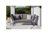 Ambia Garden Gartenbank, Grau, Metall, 220x163x68 cm, Gartenmöbel, Gartenbänke
