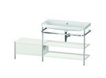 Duravit Happy D.2 Plus Möbelwaschtisch-Kombination HP4848N3939 160 x 49 cm, ohne Hahnloch, nordic weiß seidenmatt, mit Metallkonsole