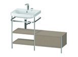 Duravit Happy D.2 Plus Möbelwaschtisch-Kombination HP4850E7575 120 x 49 cm, 2 Hahnlöcher, leinen, mit Metallkonsole