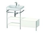 Duravit Happy D.2 Plus Möbelwaschtisch-Kombination HP4850E3636 120 x 49 cm, 2 Hahnlöcher, weiß seidenmatt, mit Metallkonsole