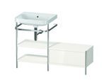 Duravit Happy D.2 Plus Möbelwaschtisch-Kombination HP4850N2222 120 x 49 cm, ohne Hahnloch, weiß hochglanz, mit Metallkonsole