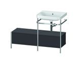 Duravit Happy D.2 Plus Möbelwaschtisch-Kombination HP4855N8080 120x49cm, mit Metallkonsole, ohne Hahnloch, graphit supermatt