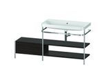 Duravit Happy D.2 Plus Möbelwaschtisch-Kombination HP4848N6969 160 x 49 cm, ohne Hahnloch, nussbaum gebürstet, mit Metallkonsole