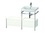 Duravit Happy D.2 Plus Möbelwaschtisch-Kombination HP4855O3636 120x49cm, mit Metallkonsole, 1 Hahnloch, weiß seidenmatt