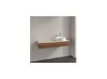 Villeroy und Boch Antao Waschtisch-Unterschrank L12013HM mit Beleuchtung, 1 Auszug, 1200 x 190 x 500 mm, Front ohne Struktur, Warm Walnut / Botticino