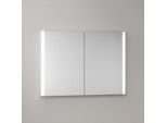 KEUCO Somaris Spiegelschrank mit Beleuchtung 14513002100 100 x 71 x 11,5 cm, verspiegelt, 2 Türen, Wandeinbau