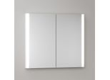 KEUCO Somaris Spiegelschrank mit Beleuchtung 14512512101 80 x 71 x 11,5 cm, weiß matt, 2 Türen, Wandeinbau, Spiegelheizung