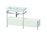 Duravit Happy D.2 Plus Möbelwaschtisch-Kombination HP4862N3939 140x49cm, mit Metallkonsole, ohne Hahnloch, nordic weiß seidenmatt
