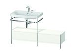Duravit Happy D.2 Plus Möbelwaschtisch-Kombination HP4862E3636 140x49cm, mit Metallkonsole, 2 Hahnlöcher, weiß seidenmatt