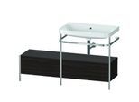 Duravit Happy D.2 Plus Möbelwaschtisch-Kombination HP4857N6969 140x49cm, mit Metallkonsole, ohne Hahnloch, nussbaum gebürstet