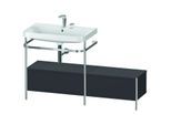 Duravit Happy D.2 Plus Möbelwaschtisch-Kombination HP4862E8080 140x49cm, mit Metallkonsole, 2 Hahnlöcher, graphit supermatt