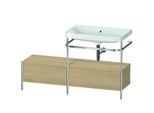 Duravit Happy D.2 Plus Möbelwaschtisch-Kombination HP4857N7171 140x49cm, mit Metallkonsole, ohne Hahnloch, mediterrane Eiche
