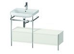 Duravit Happy D.2 Plus Möbelwaschtisch-Kombination HP4860O3939 120x49cm, mit Metallkonsole, 1 Hahnloch, nordic weiß seidenmatt