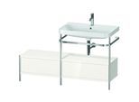 Duravit Happy D.2 Plus Möbelwaschtisch-Kombination HP4857O2222 140x49cm, mit Metallkonsole, 1 Hahnloch, weiß hochglanz