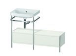 Duravit Happy D.2 Plus Möbelwaschtisch-Kombination HP4860N3939 120x49cm, mit Metallkonsole, ohne Hahnloch, nordic weiß seidenmatt