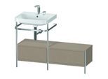 Duravit Happy D.2 Plus Möbelwaschtisch-Kombination HP4860E7575 120x49cm, mit Metallkonsole, 2 Hahnlöcher, leinen