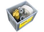 Jung Pumpen Flutbox komplett mit Pumpe JP09479 mit Feuerwehrschlauch und Behälter, Tauchpumpe, für Hochwasser