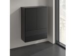 Villeroy und Boch Antao Highboard K47100PD 2 Türen, 814 x 1039 x 356 mm, Front mit Struktur, Black Matt Lacquer / Black Matt Lacquer