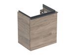 Geberit iCon Handwaschbecken-Unterschrank 502301JR1 37x41,5x27,9cm, 1 Tür, Anschlag links, nussbaum/Griff lava matt
