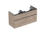 Geberit iCon Doppelwaschtisch-Unterschrank 502309JR1 118,4x61,5x47,6cm, 4 Schubladen, nussbaum/Griff lava matt
