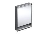 Geberit One Unterputz Spiegelschrank 505821007 60x90x15cm, mit Nische, 1 Tür, Anschlag rechts, schwarz matt/Aluminium pulverbeschichtet