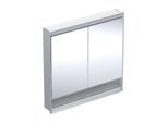Geberit One Spiegelschrank 505823001 90 x 90 x 15cm, Aluminium eloxiert, mit Nische und ComfortLight, 2 Türen