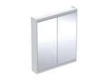 Geberit One Spiegelschrank 505812002 75 x 90 x 15 cm, weiß/Aluminium pulverbeschichtet, mit ComfortLight, 2 Türen