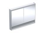 Geberit One Spiegelschrank 505835001 120 x 90 x 15 cm, Aluminium eloxiert, mit Nische und ComfortLight, 2 Türen