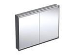 Geberit One Spiegelschrank 505805007 120 x 90 x 15 cm, schwarz matt/Aluminium pulverbeschichtet, mit ComfortLight, 2 Türen