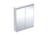Geberit One Spiegelschrank 505802002 75 x 90 x 15 cm, weiß/Aluminium pulverbeschichtet, mit ComfortLight, 2 Türen