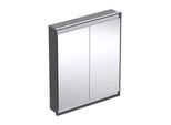 Geberit One Unterputz Spiegelschränk 505802007 75 x 90 x 15 cm, schwarz matt/Aluminium pulverbeschichtet, mit ComfortLight, 2 Türen