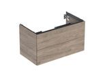 Geberit One Waschtisch-Unterschrank 505263006 88,8 x 50,4 x 47 cm, Nussbaum hickory/Melamin Holzstruktur, 2 Schubladen