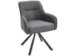 Livetastic , Grau, Schwarz , Metall, Textil , Füllung: Schaumstoff, Taschenfederkern , 62x84x62 cm , Esszimmer, Esszimmerstühle, Polsterstühle