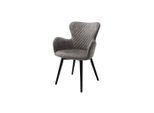 Mid.you , Hellgrau , Textil , Buche , massiv , 62x87x65 cm , Beinauswahl, Stoffauswahl, Sitzfläche 180° drehbar ,