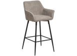 Mid.you , Schwarz, Taupe , Holz, Metall, Textil , Pappel , Sperrholz , 57x105x57 cm , Bsci , inklusive Armlehnen , Esszimmer, Barmöbel, Barhocker