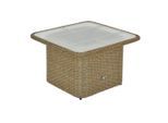 Gardenson , Naturfarben , Glas , quadratisch , 72x45-64x72 cm , höhenverstellbar , Gartenmöbel, Gartentische, Loungetische & Beistelltische Outdoor