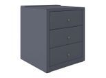 Möbelix , Blaugrau , Kunststoff, Glas, Textil, Holzwerkstoff , 3 Schublade(n) Schubladen , 48x56x45.5 cm , Soft-Close-System ,