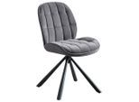 Livetastic , Schwarz, Dunkelgrau , Holz, Metall, Textil , Eukalyptusholz , Sperrholz , 47.5x62x85.5 cm , Sitzfläche 360° drehbar ,