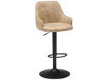 Mid.you , Schwarz, Beige , Metall, Textil , 50x90-111x51 cm ,