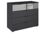 Rauch Möbel , Grau , Glas, Holzwerkstoff , 5 Schublade(n) Schubladen , 80x81x42 cm , Blauer Engel, Goldenes M, Made in Germany , Kleinmöbel, Kommoden, Kommoden