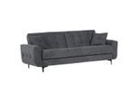 Livetastic , Anthrazit , Textil , Uni , Füllung: Schaumstoff, Silikon , 230x84x95 cm , Stoffauswahl, Liegefunktion, Rücken echt ,
