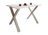 Mid.you , Weiß , Metall, Holzwerkstoff , rechteckig , 50x76x110 cm , Esszimmer, Esszimmertische, Esstische, Holztische, Esstische Holz