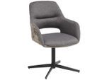 Mid.you , Grau, Schwarz , Metall, Textil , 61 cm , Sitzfläche 360° drehbar ,